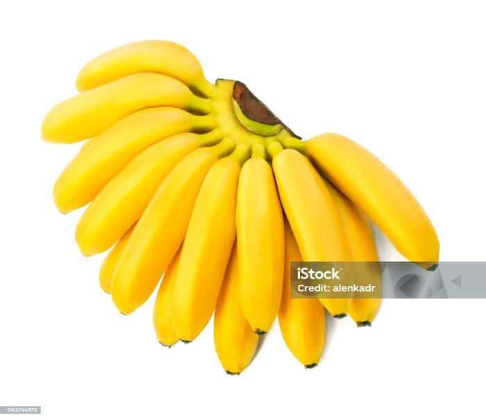 Baby Banana ($7 bunch Averaged Weight is 3.25lbs to 3.50lbs)